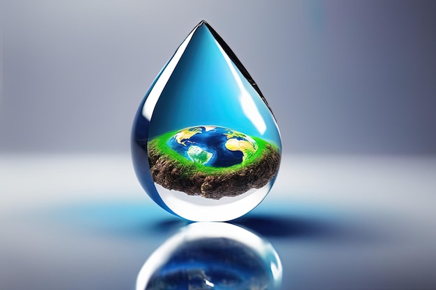 water drop and earthwater drop and earthearth globe in water environmental conservation concept