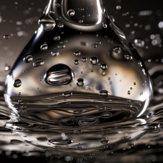 Foto gola d'acqua che cade in una goccia d'acqua