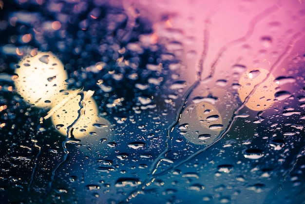 water drop on front car glass