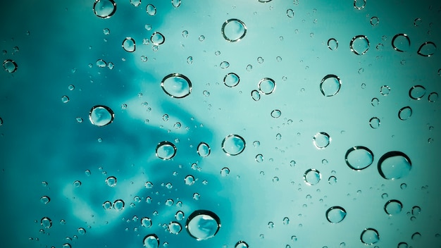 Water drop on front car glass.