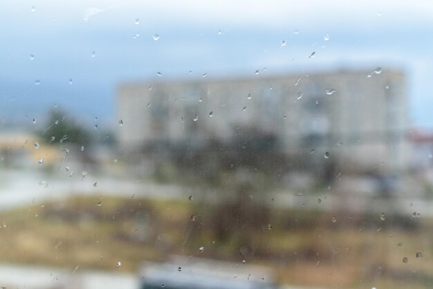 Water drop on the glass of windows background