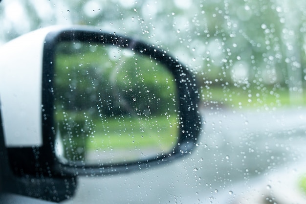 Water drop on the glass.