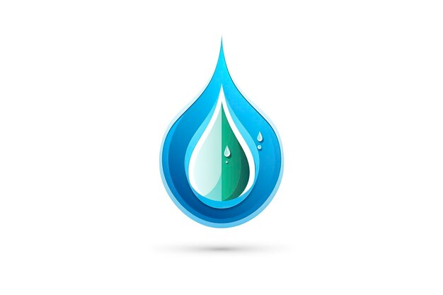 Water drop icon The logotype for aqua protection or water delivery AI Generative