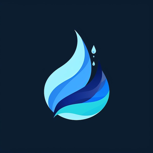 Фото Логотип капли воды на темном фоне