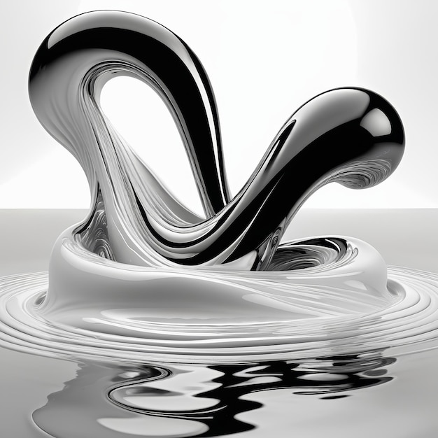 Water Drop Ripples in Black and White