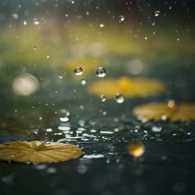 Water Drop on Road During Rainy Days Close Up Shot Dramatic Scene Wet Urban Photo