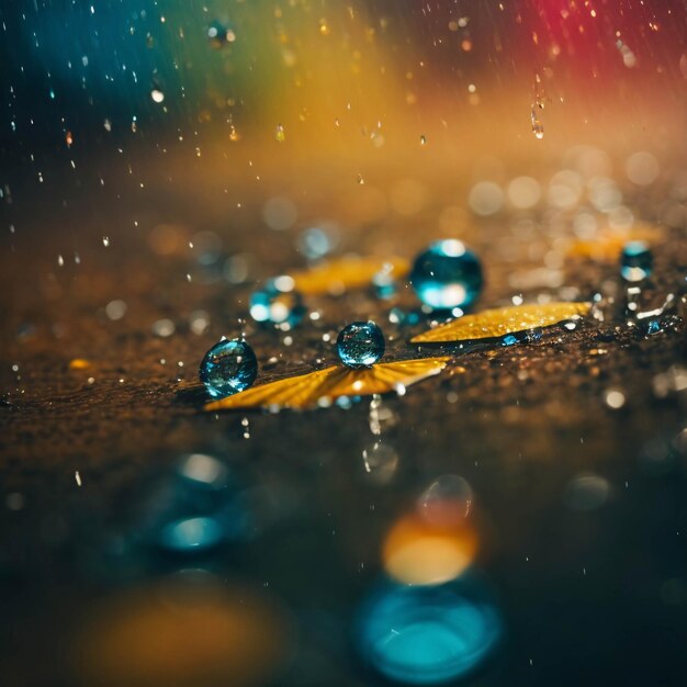 Water Drop on Road During Rainy Days Close Up Shot Dramatic Scene Wet Urban Photo