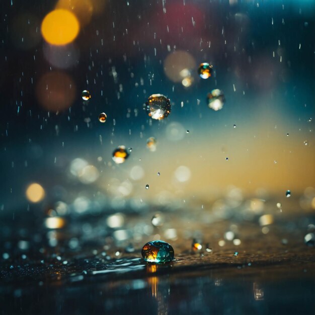 Water Drop on Road During Rainy Days Close Up Shot Dramatic Scene Wet Urban Photo