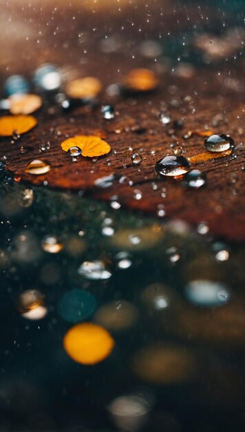 Water Drop on Road During Rainy Days Close Up Shot Dramatic Scene Wet Urban Photo