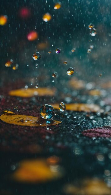 Water Drop on Road During Rainy Days Close Up Shot Dramatic Scene Wet Urban Photo