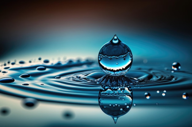 Water drop splash Water ripple nature beauty Generative AI