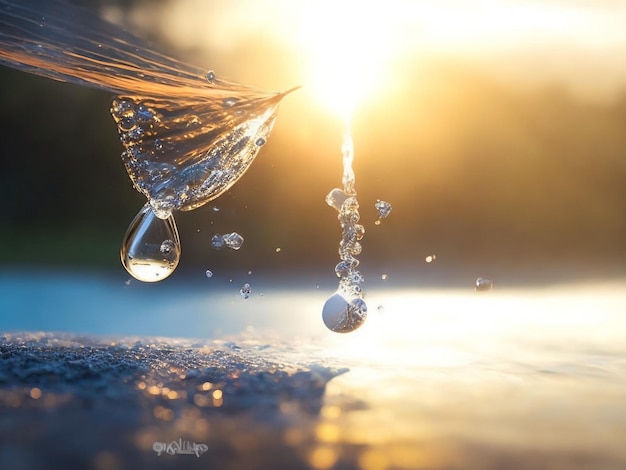 Photo water drop splash