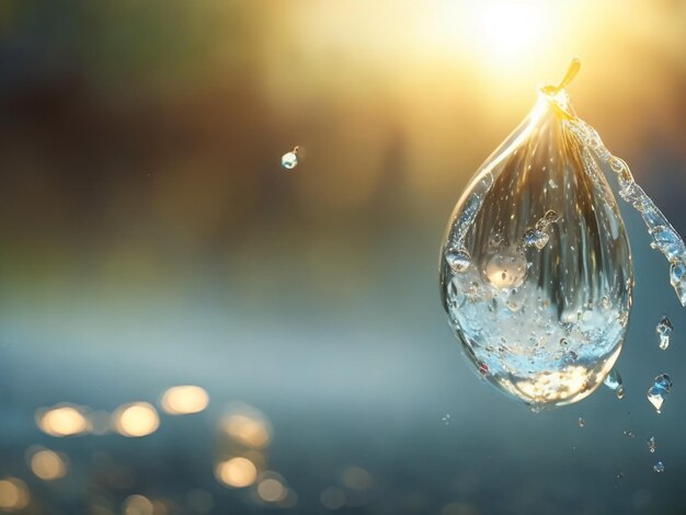 Капля воды брызгает