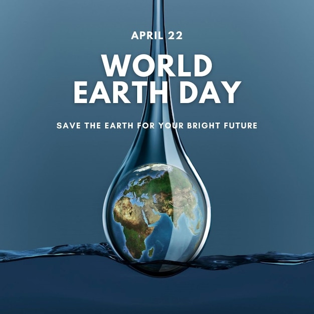 a water drop that says world day in a glass