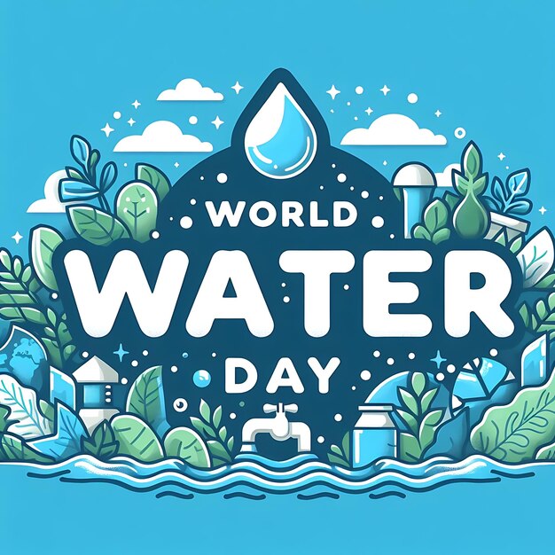 a water drop that says world water day