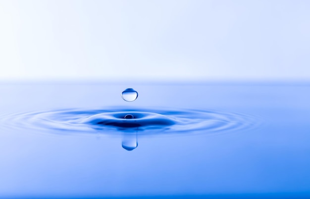 Water drop Transparent water drop with circular waves Slightly blurred golden yellow splattered water droplets natural water drop concept and use it as a background