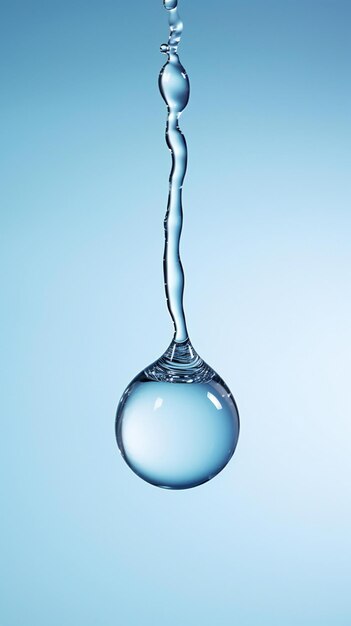 water droplet on a blue background