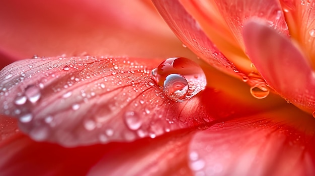 A water droplet delicately rests on a petal