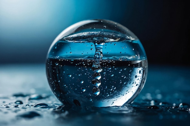 Photo water droplet globe world water day concept