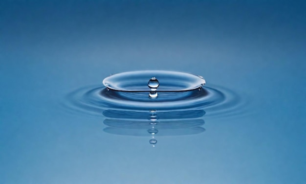 물방울이 떨어질  물방울, 파란 액체, 추상적인 스플래시 버블