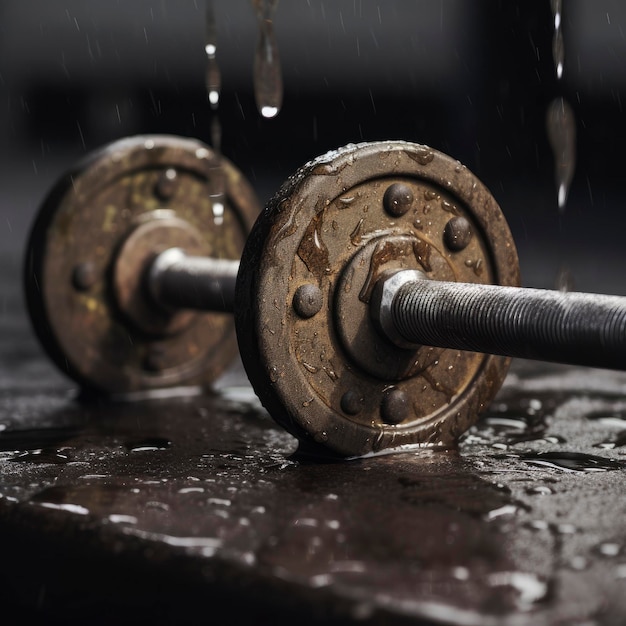 A water droplet is being poured on a metal bar.