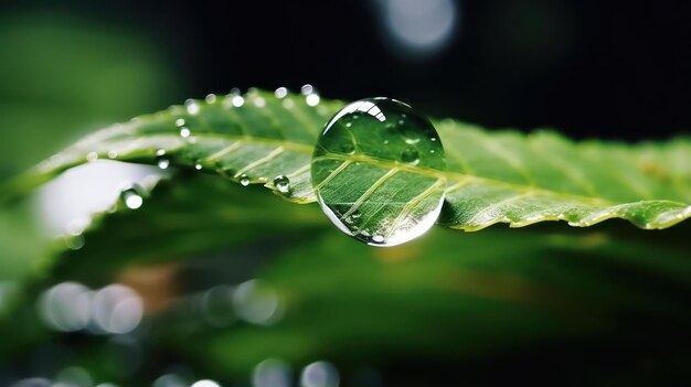 Water Droplet on Leaf Surface