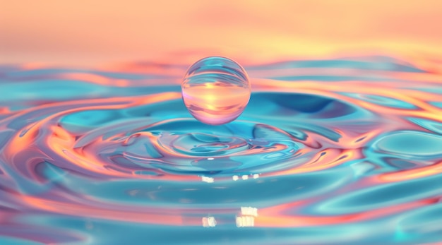 Капли воды в ярких оттенках