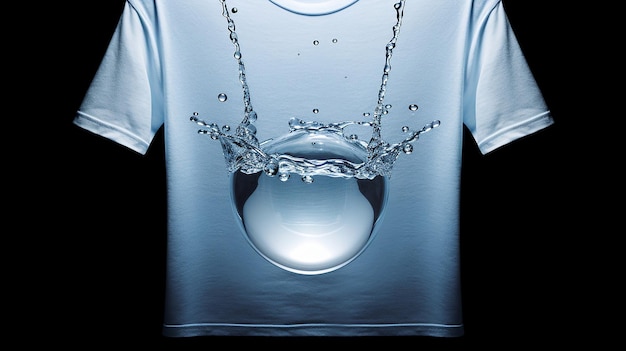 Photo a water droplet surrounded by clothes