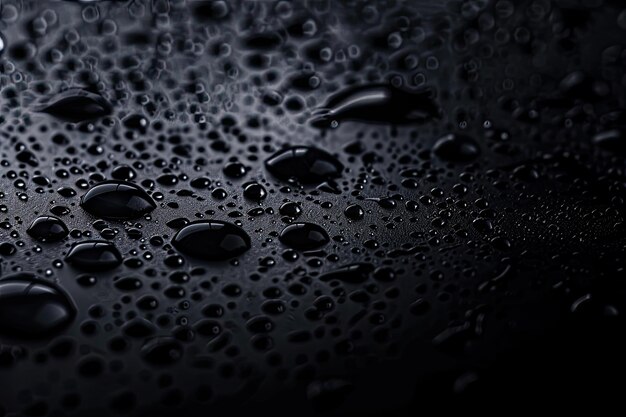 Photo water droplets on black background