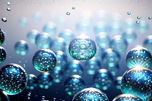 水滴バブル粒子光沢のあるビジネステクノロジー背景デザイン素材壁紙