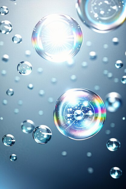 Water droplets bubble particles glossy business technology background design material wallpaper