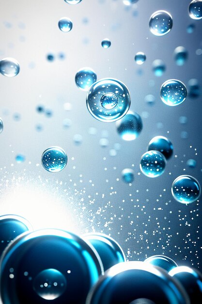 Water droplets bubble particles glossy business technology background design material wallpaper