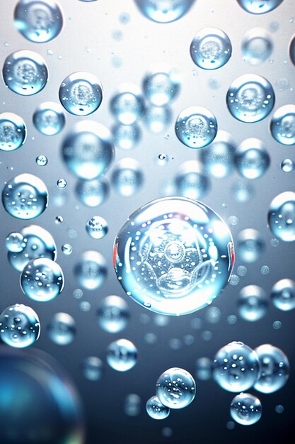 Foto goccioline d'acqua bolla particelle lucido business tecnologia sfondo materiale di progettazione carta da parati