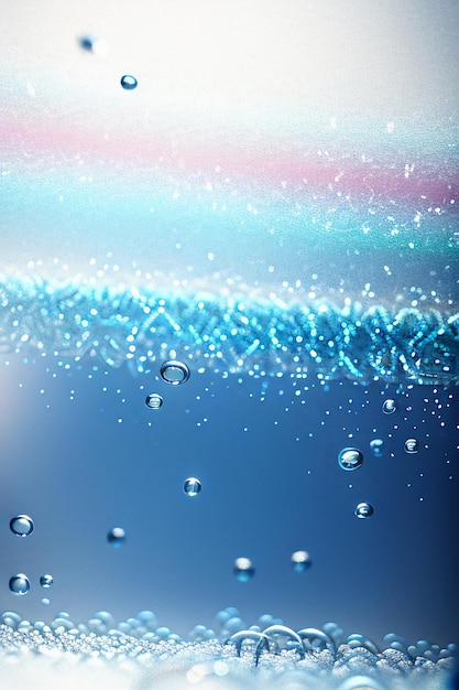 Photo water droplets bubble particles glossy business technology background design material wallpaper