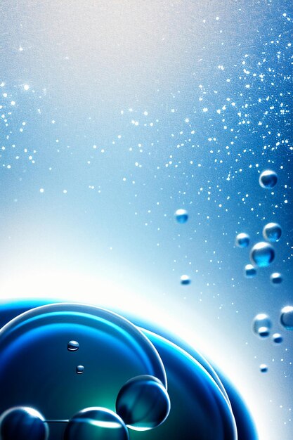 Photo water droplets bubble particles glossy business technology background design material wallpaper