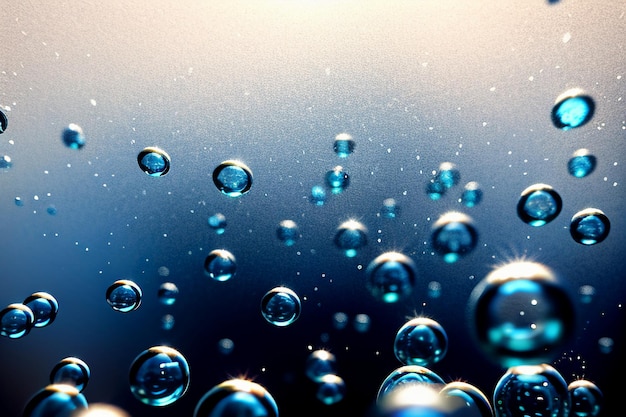 Photo water droplets bubble particles glossy business technology background design material wallpaper