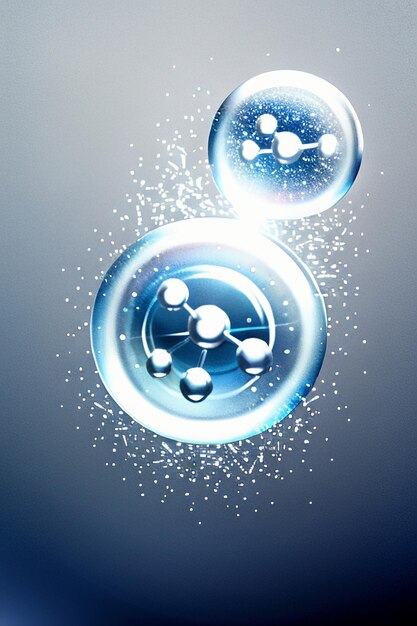 Water droplets bubble particles glossy business technology background design material wallpaper