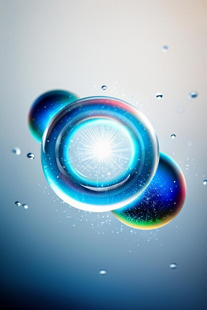 Water droplets bubble particles glossy business technology background design material wallpaper