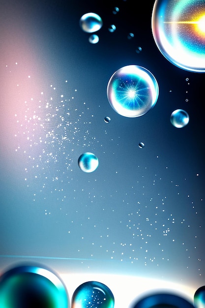 Фото Капли воды пузырь частицы глянцевый бизнес технологии фон дизайн материал обои
