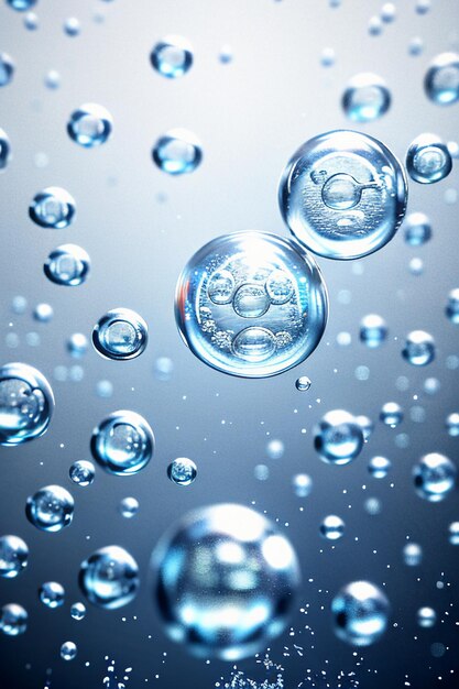 Foto goccioline d'acqua bolla particelle lucido business tecnologia sfondo materiale di progettazione carta da parati