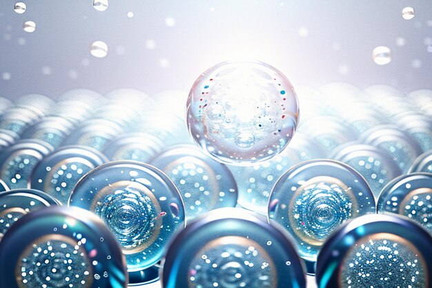 Water droplets bubble particles glossy business technology background design material wallpaper