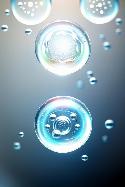 Water droplets bubble particles glossy business technology background design material wallpaper