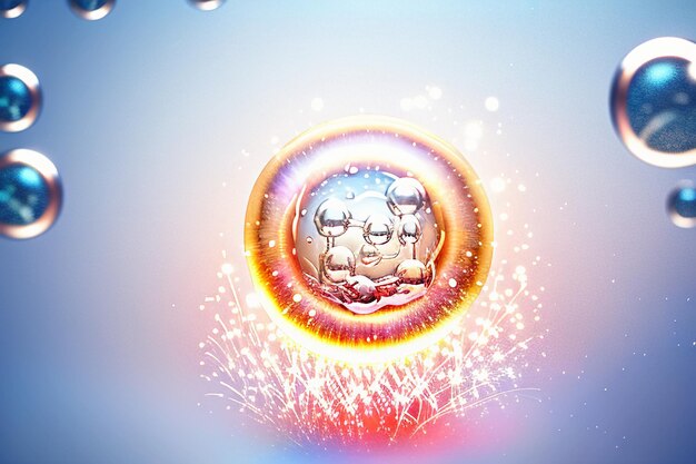 Photo water droplets bubble particles glossy business technology background design material wallpaper