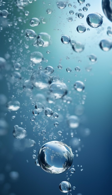 Water droplets bubble particles glossy business technology background design