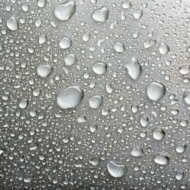 water droplets on a car window the background is a gray sky