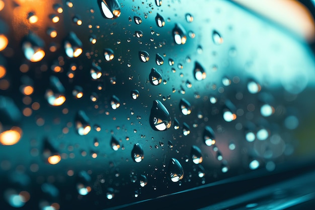 Water droplets car window Generate Ai