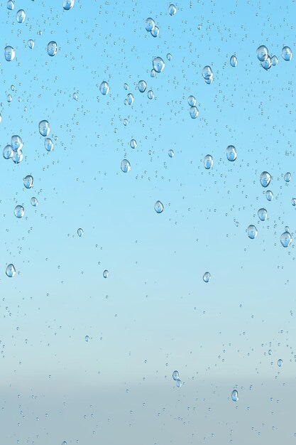 Water droplets condensation drops overlay refreshing blue background