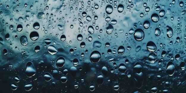 Water droplets fall on the transparent surface of the water in sunlight view Background