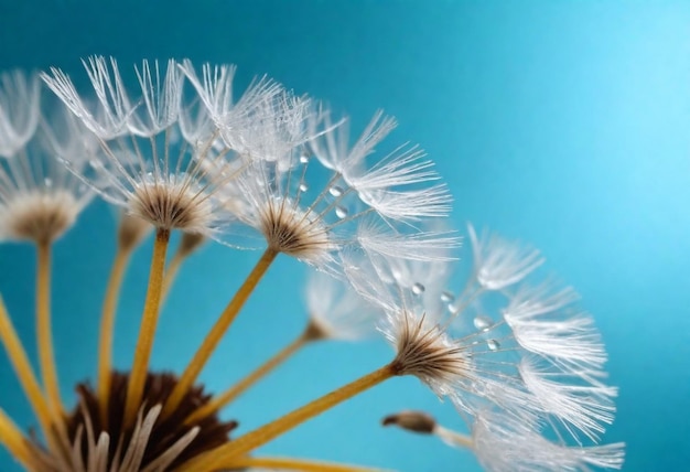 water droplets on a flower with water drops on themHD 8K wallpaper Stock Photographic Image