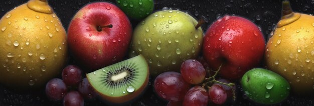 Water droplets on a fruit